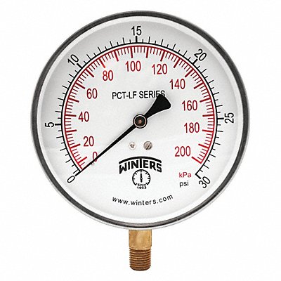 WINTERS PCT321LF Gauge Pressure 4-1/2in. 0 to 30 psi