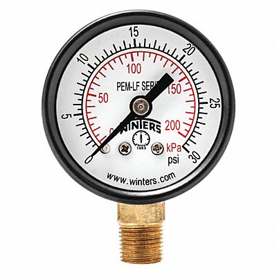 WINTERS PEM1300LF J1377 Gauge Pressure 1-1/2in. 0 to 30 psi