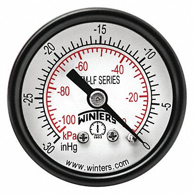 WINTERS PEM1397LF Gauge Pressure 1-1/2in 30in. Hg Vac to 0