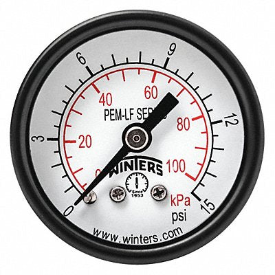 WINTERS PEM1399LF Gauge Pressure 1-1/2in. 0 to 15 psi