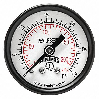 WINTERS PEM1400LF Gauge Pressure 1-1/2in. 0 to 30 psi