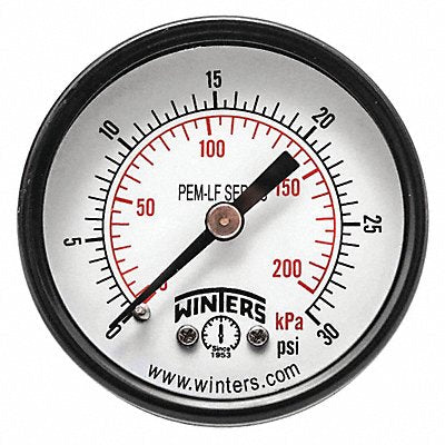 WINTERS PEM1402LF Gauge Pressure 2in. 0 to 30 psi