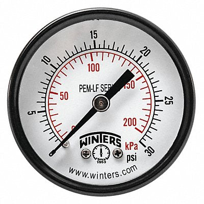 WINTERS PEM1403LF J1387 Gauge Pressure 2in. 0 to 30 psi