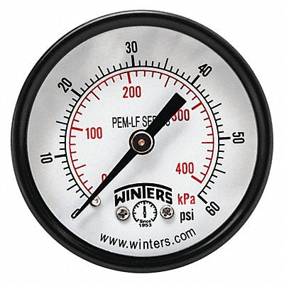 WINTERS PEM1404LF Gauge Pressure 2in. 0 to 60 psi