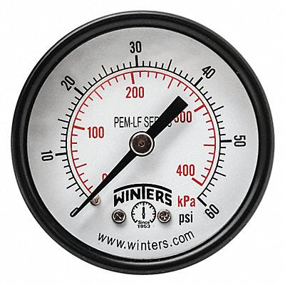 WINTERS PEM1405LF J1387 Gauge Pressure 2in. 0 to 60 psi