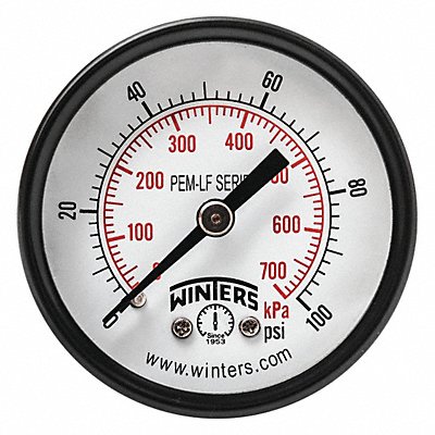 WINTERS PEM1406LF Gauge Pressure 2in. 0 to 100 psi