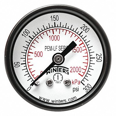 WINTERS PEM1423LF Gauge Pressure 1-1/2in. 0 to 300 psi