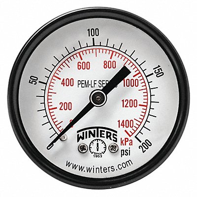 WINTERS PEM1426LF Gauge Pressure 2in. 0 to 200 psi