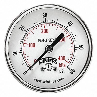 WINTERS PEM1438LF J1388 Gauge Pressure 2-1/2in. 0 to 60 psi