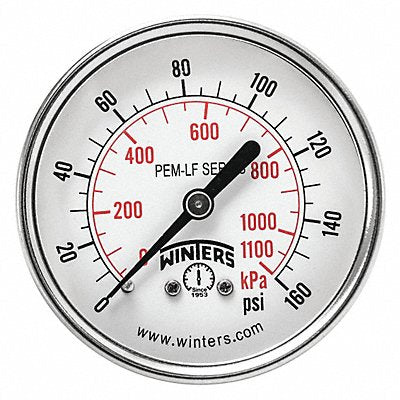 WINTERS PEM1440LF J1388 Gauge Pressure 2-1/2in. 0 to 160 psi