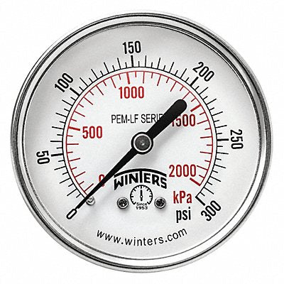 WINTERS PEM1442LF J1388 Gauge Pressure 2-1/2in. 0 to 300 psi