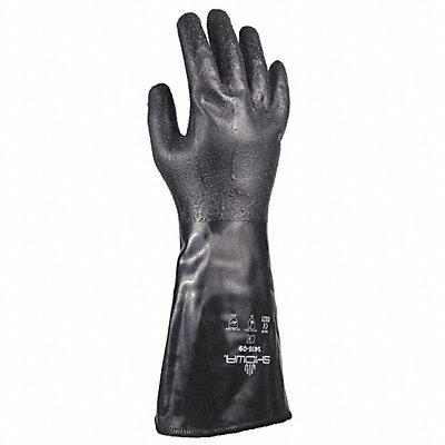 SHOWA 341608 J1332 Chemical Resistant Gloves S 14 L Blk PR