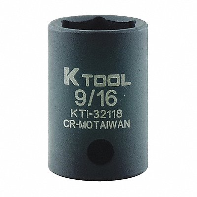KTI KTI32118 Impact Socket SAE 9/16in. 1-3/16in.L Hex