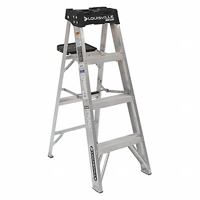 LOUISVILLE LADDER AS3004 Stepladder Alum 4 ft 300 lb.