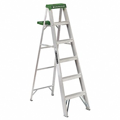 LOUISVILLE LADDER AS4006 Stepladder Alum 6 ft 225 lb.