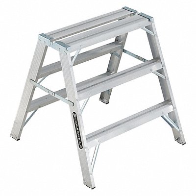 LOUISVILLE L203203 Sawhorse Ladder Aluminum 34-3/4 W 37 H