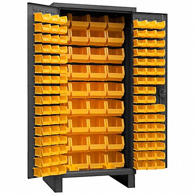 DURHAM MFG 370213295 Bin Cabinet 78 x36 x24 Grey 132YellowBns