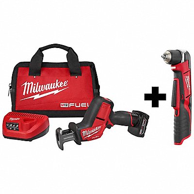 MILWAUKEE 252021XC241520 M12 Hackzall Kit and Right Angle Drill