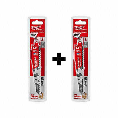 MILWAUKEE 4800552148005520 AX CARBIDE 5T 6L 5PK w Extra 5PK