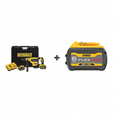 DEWALT DCH614X2DCB606 Cordless Rotary Hammer Kit 60V