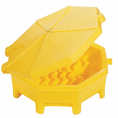 PIG DRM672YW Drum Funnel w/Hinged Lid Yl 29 O.D.x11 H