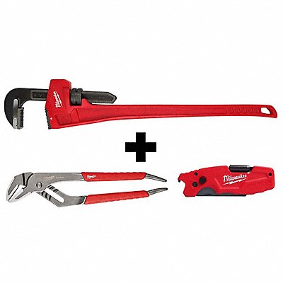 MILWAUKEE 4.82271604822631E+23 Steel Pipe Wrench Pliers Utility Knife