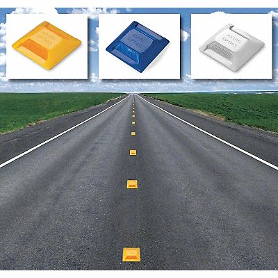 TAPCO 102235BXK Pavement Marker Amber 1 Way 4 in PK100