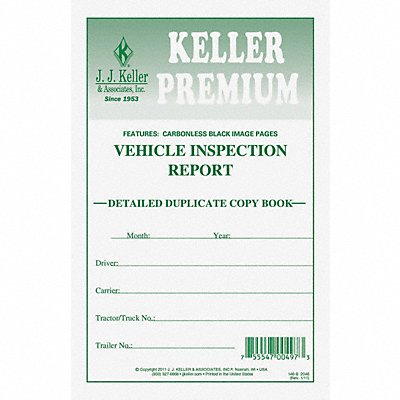 JJ KELLER 2046 Vehicle Inspection Form 2 Ply Carbonless