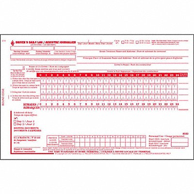 JJ KELLER 8583 Canadian Drivers Logbook w/Carbon