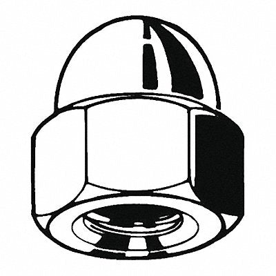 GRAINGER M165101000001 Dome Nut High Crown Znc Stl M10-1.50 18mm 50PK