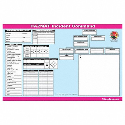 DISASTER MANAGEMENT SYSTEMS DMS05566 Hazmat ICS Worksheet PK25