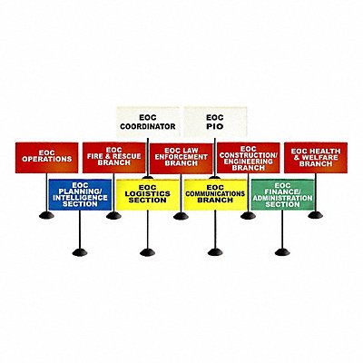 DISASTER MANAGEMENT SYSTEMS DMS05761 EOC Large Tabletop Flag Kit 11 Flags