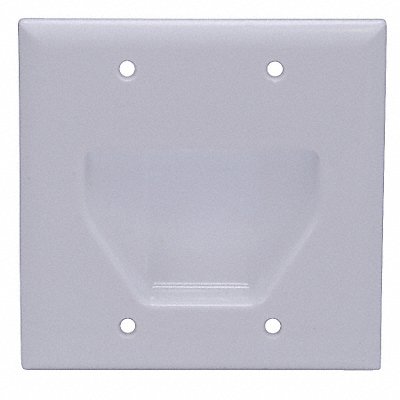 MONOPRICE 4001 Wall Plate Cable Recessed 2G Wht