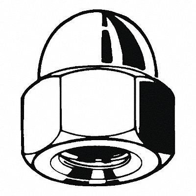 GRAINGER M165101200001 Dome Nut High Crown Znc Stl M12-1.75 22mm 50PK