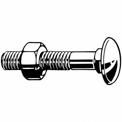 GRAINGER M082501000020 Carriage Bolt Stl Zinc Plated 20mm Sqr PK100