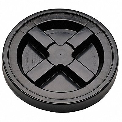 GRAINGER GA5BL Plastic Pail Lid Black HDPE