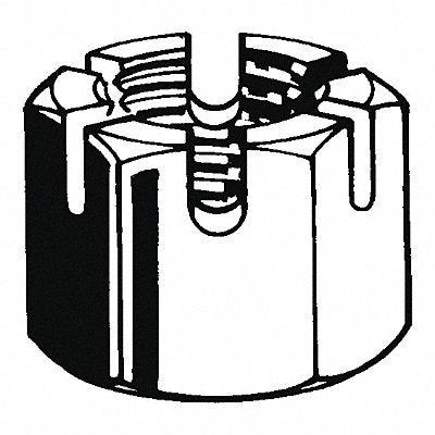 GRAINGER U120061120001 Castle Nut Znc Stl Grd5 1-1/8 -7 1 11/16in 1