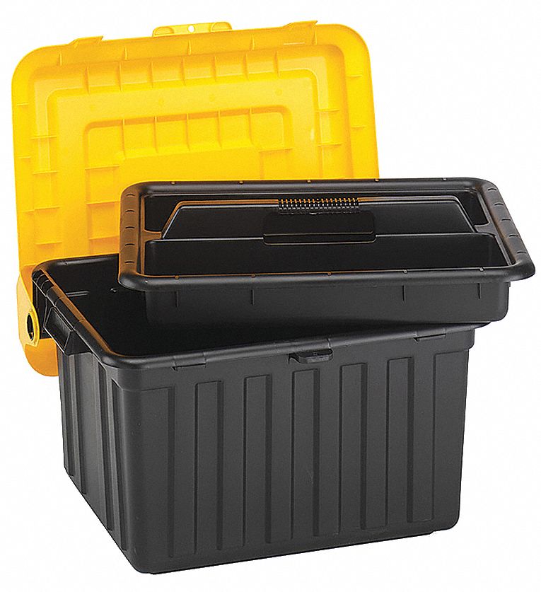 DURABILT 0441GRBKYL02 Attached Lid Ctr Black/Yellow PP