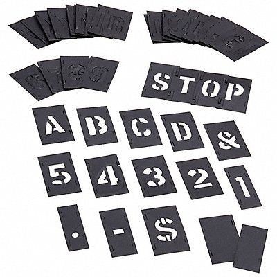 C.H. HANSON 10191 Stencil Set 1IN 46 Pieces Interlocking