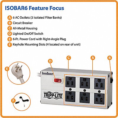 TRIPP LITE ISOBAR6 Isobar Surge Suppressor