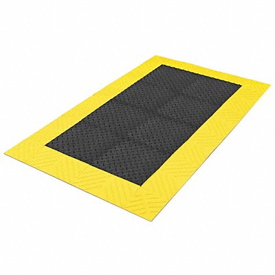 NOTRAX 621S3660BY Antifatigue Mat Black YllwBrdr 3ft.x5ft.