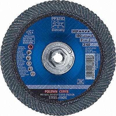 PFERD 67371 Fiber Disc 7 in Dia 5/8in Arbor 40 Grit