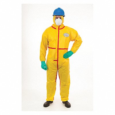 CHEMSPLASH 7015YT2XL D2188 Hooded Coverall Open Yellow 2XL PK6