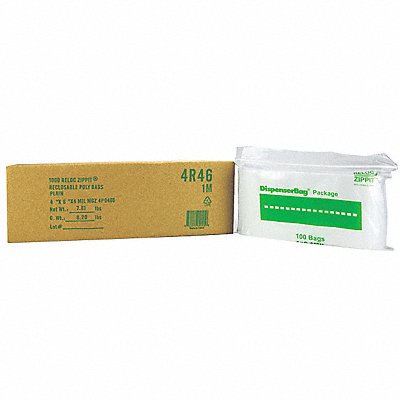 RELOC ZIPPIT 4R46 Reclosable Poly Bag Zip Seal PK1000