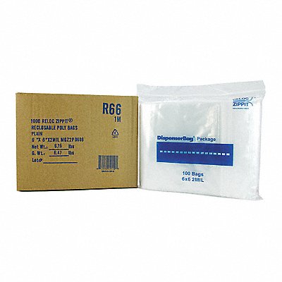 RELOC ZIPPIT R66 Reclosable Poly Bag Zip Seal PK1000