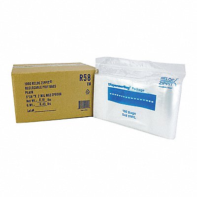 RELOC ZIPPIT R58 Reclosable Poly Bag Zip Seal PK1000