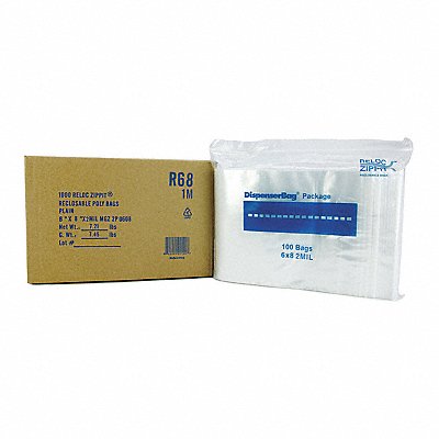 RELOC ZIPPIT R68 Reclosable Poly Bag Zip Seal PK1000
