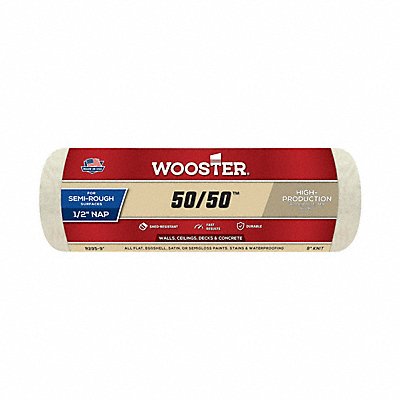 WOOSTER R2959 Roller Cover 9 L 1/2 Nap Polyester/Wool