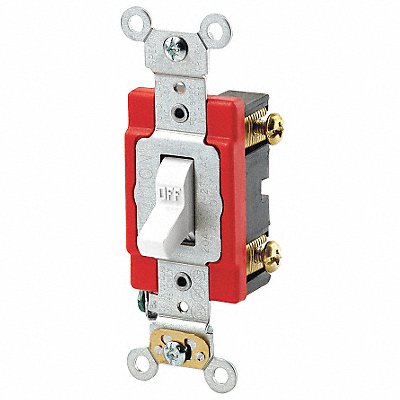 LEVITON A12212W Wall Switch White 20 A Single Pole 2 hp