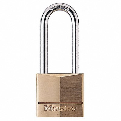 MASTER LOCK 140DLH Keyed Padlock 13/16 in Rectangle Gold